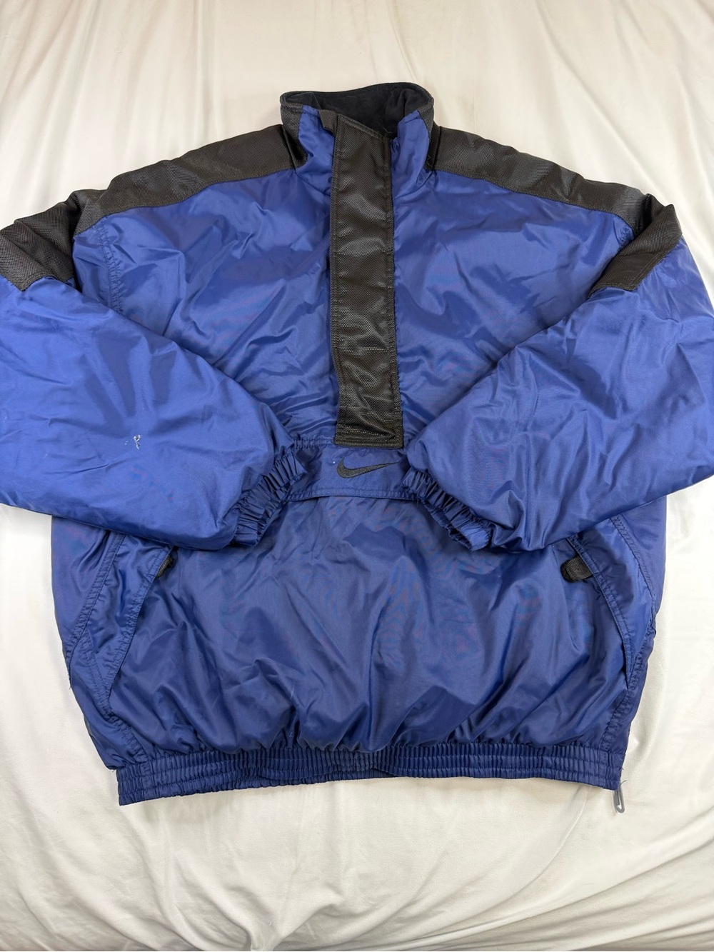 Nike Windbreaker Jacket Mens L Blue Pullover Anorak Vintage Swoosh
